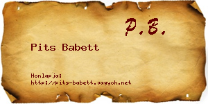 Pits Babett névjegykártya